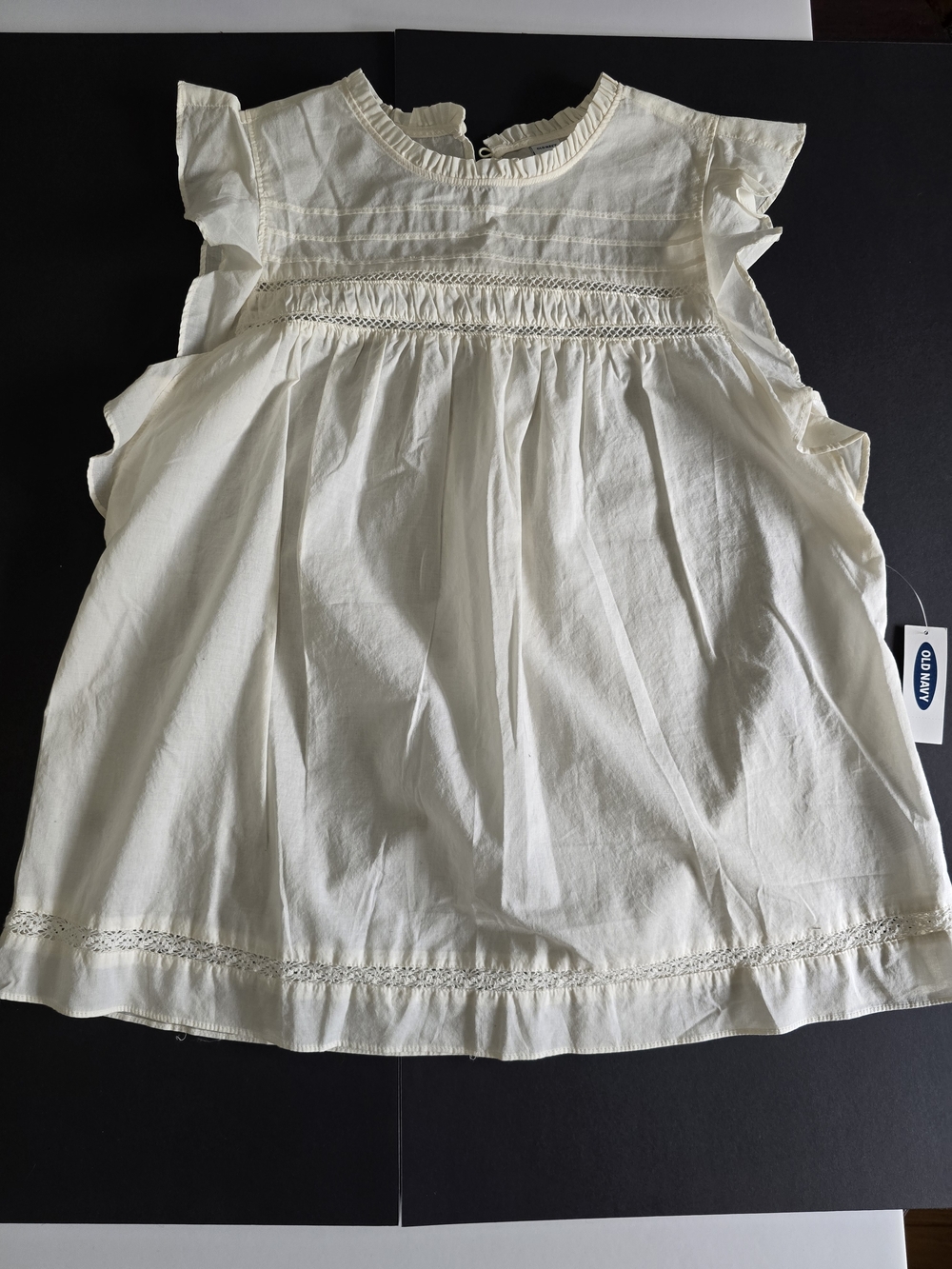 NWT Old Navy Cotton Cream Ruffle Sleeve Blouse